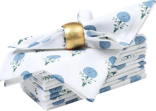 Vista 58 de Bedding Craft Juego de 12 Servilletas de Tela para Cena – 18x18 Azul Aéreo con Aspecto de Lino y Dobladillo Decorativo – Suaves, Lavables a Máquina