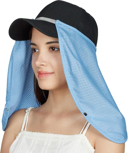 Vista 4 de Sombrero de sol de malla de enfriamiento Escudo Cuello Cortina Transpirable Guardia Polainas Protección UV Unisex Hombres Mujeres Cubierta facial