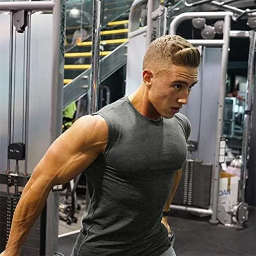 Vista 4 de COOFANDY Camisetas sin mangas para hombre, paquete de 3 camisetas sin mangas para entrenamiento, gimnasio, culturismo, fitness, paquete de 3