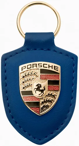 Vista 9 de Porsche Genuine Key Chain Ring Vehicle Keys Crest Keyfob Negro