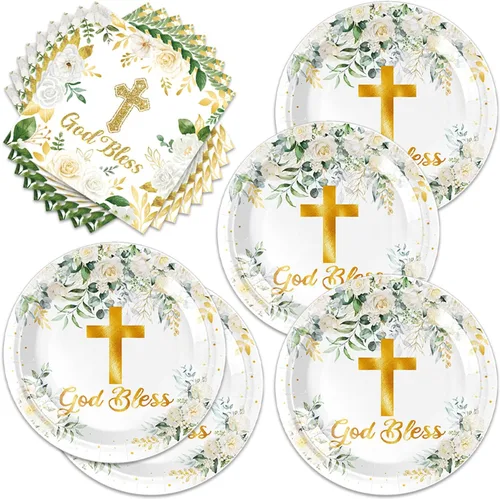 Vista 7 de 48 piezas de decoraciones para fiesta del cáncer de mama incluyen platos, servilletas, decoraciones para fiesta libres de cáncer para servir a 24