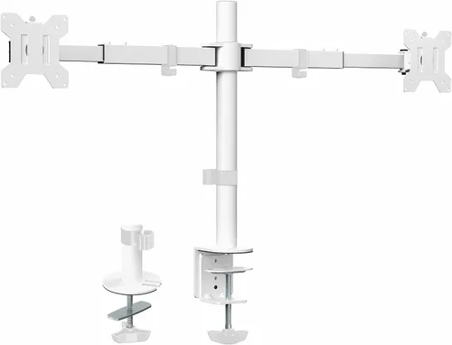 Vista 10 de VIVO Soporte de escritorio con LED LCD dual de 21 a 32 pulgadas, resistente, brazos telescópicos ajustables, configuración de pared empotrada, se