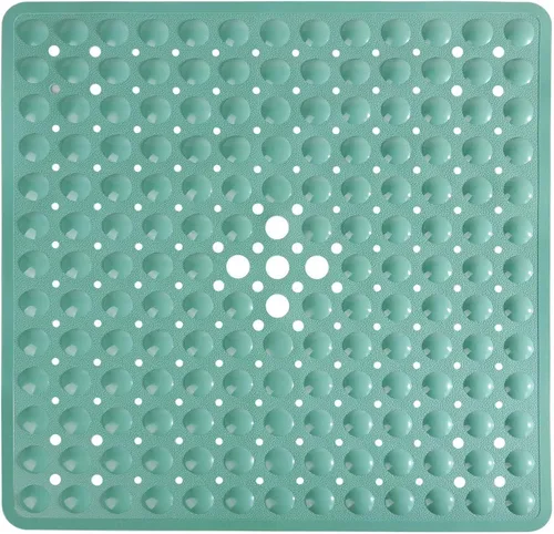 Vista 12 de Yimobra Tapete para ducha antideslizante, 21 x 21 pulgadas, tapete cuadrado suave para ducha con ventosas y agujeros de drenaje, tapetes para baño