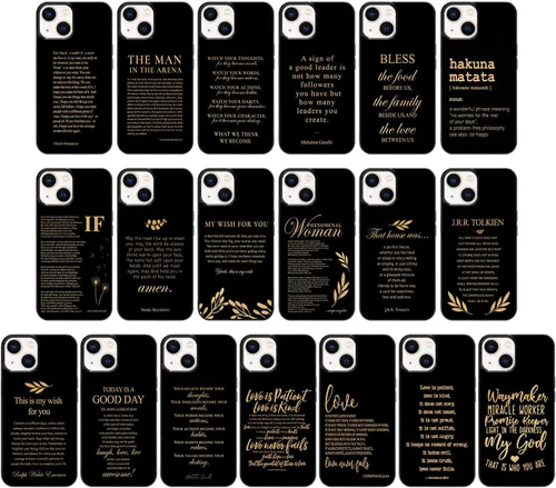 Vista 3 de Funda inspiradora para iPhone 15, 14, 13, 12, 11, Pro, XR, Samsung Galaxy S23, S22, S21, S20, FE, Note 20, Ultra 10, Plus, A03S, A02S, A13, A32
