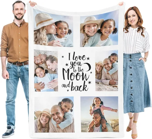 Vista 16 de Regalos para mujeres/hombres, manta personalizada de cumpleaños con imagen, mantas personalizadas con fotos, día de San Valentín, Navidad, regalos
