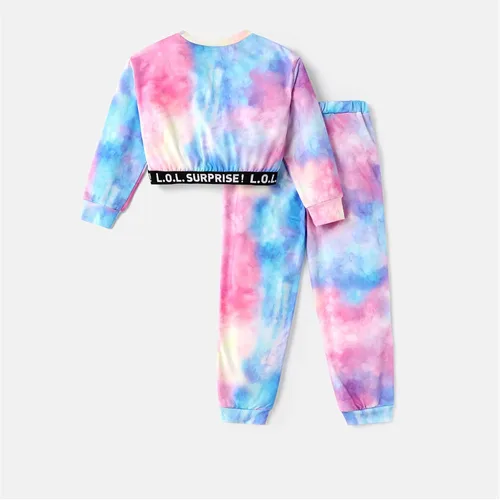 Vista 2 de L.O.L. Surprise! Girls Clothes Crop Top and Pant Long Sleeve Doll Print Tie dye Sweatshirt Leggings Girls Outfits 2Pcs Sets