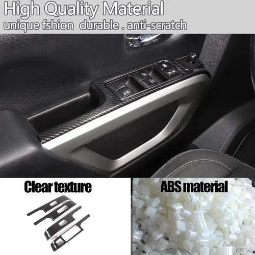 Vista 4 de Cubierta para interruptor de elevación de ventana compatible con Nissan Titan 2016-2023, accesorios de cubierta de panel de botón de elevación