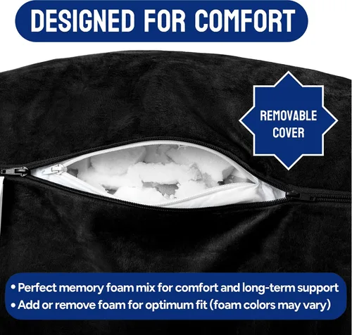 Vista 8 de ComfortSpa - Almohada de lectura para cama tamaño adulto, almohada de respaldo con brazos, bolsillos y funda lavable; Úsela como almohada de cama