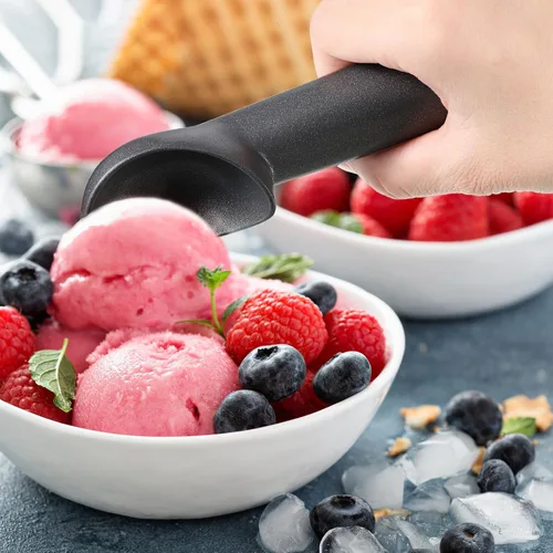 Vista 4 de Suclain Cuchara de helado de 3 piezas de 7 pulgadas, antiadherente, anticongelante, con mango cómodo, diseño de aleación de aluminio, cuchara