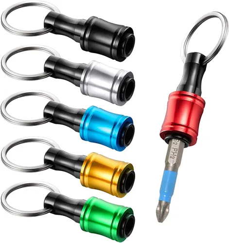 Vista 2 de Barra de extensión de llavero de aleación de aluminio, juego de puntas de destornillador portátil, adaptador de tornillo de taladro portátil, barra