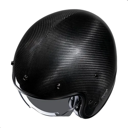 Vista 5 de HJC V31 Casco de motocicleta de carbono sólido con visera IS-10, aprobado por DOT (carbono, pequeño)
