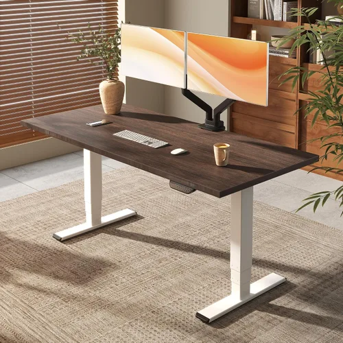 Vista 15 de FLEXISPOT E6 MAX Woodix - Escritorio de pie de madera maciza de acacia de 48 x 24 pulgadas, doble motor, resistente, capacidad de 330 libras