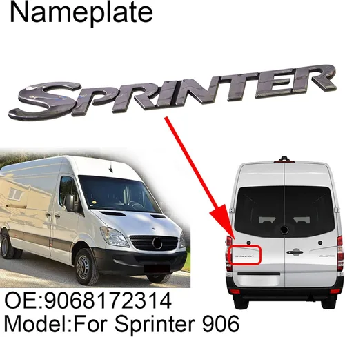 Vista 6 de Etiqueta engomada de Sprinter para puerta trasera, insignia, emblema, placa de identificación, símbolo para Mercedes Sprinter 2500, Van Bus Flatbed