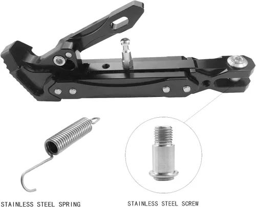 Vista 6 de Caballete universal para motocicleta con soporte lateral ajustable para pie, caballete de estacionamiento para motocicleta eléctrica, soporte