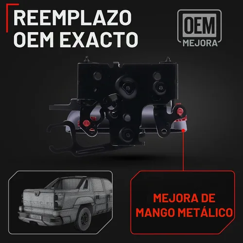Vista 3 de T1A Conjunto de manija para portón trasero, metal mejorado, compatible con Chevrolet Avalanche 1500 2002-2006, Avalanche 2500 02-06, negro