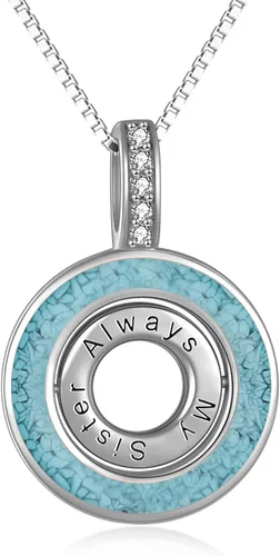 Vista 11 de WINNICACA Gifts for Sister from Brother/Sisters Sterling Silver 01-2 Collar para hermanos y hermanas