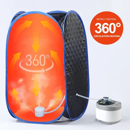 Vista 4 de Smartmak Vaporizador de sauna, generador de olla de vapor portátil de 4 litros mejorado de 1500 W con control remoto, máquina de spa con pantalla