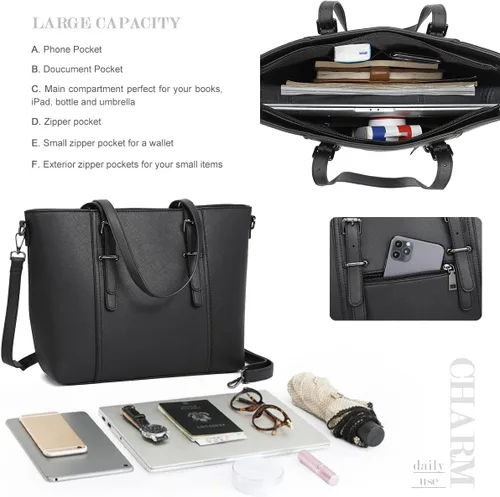 Vista 3 de Bolsos y bolsos de mano para mujer, bolso de hombro con asa superior, bolso de dama