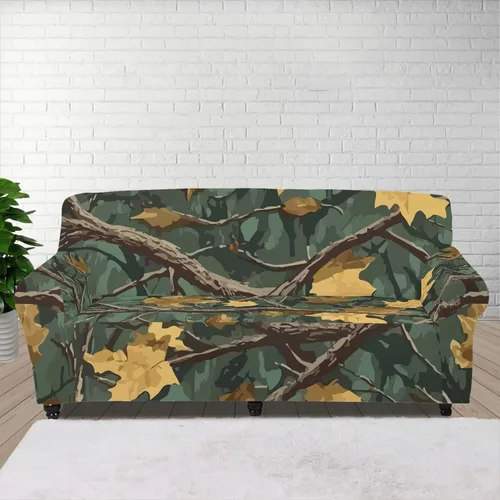 Vista 85 de ZOUTAIRONG Fundas elásticas para sofá con estampado de ramas de camuflaje 3D para sofá, funda para muebles de un solo cojín, decoración del hogar u