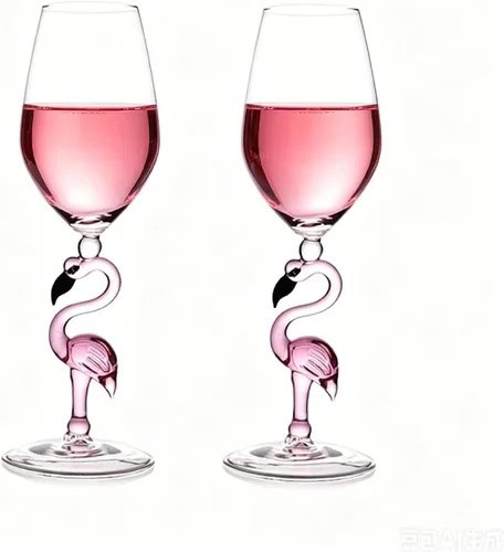 Vista 5 de Creative Pink Flamingo Cóctel Martini Copa Vajilla Fresca Bar Bar Vino Set (2, 11.2 fl oz copa de vino)