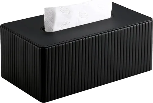 Vista 16 de KINGFOM Funda de caja de pañuelos de cuero sintético PU, soporte rectangular para caja de pañuelos con fondo magnético, dispensador de servilletas
