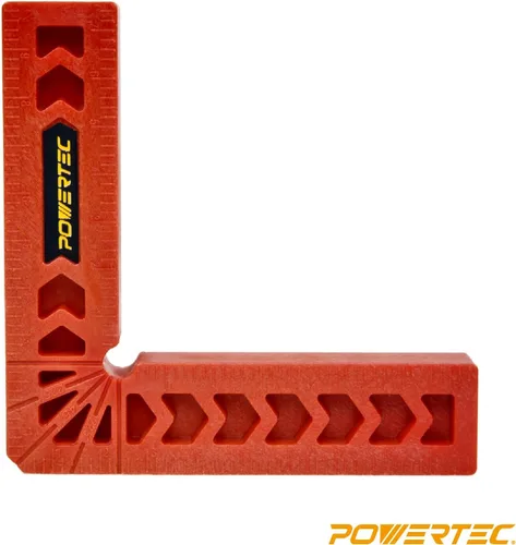 Vista 2 de POWERTEC 71124 Cuadrados de posicionamiento de 90 grados, herramientas de carpintería para abrazaderas de esquina en ángulo recto, herramientas