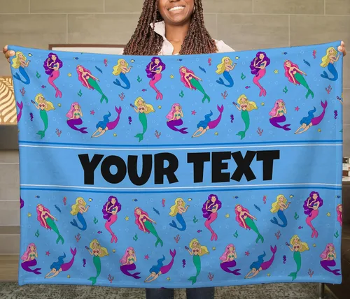 Vista 9 de Manta personalizada para niños – Unicornios (rosa), nombre/texto personalizado, manta de forro polar de felpa suave y acogedora, regalo