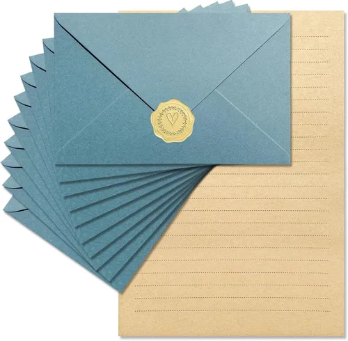 Vista 9 de Tuhangcc Juego de papelería de terciopelo de alta calidad, diseño único con 24 hojas de escritura, 12 sobres (4 x 6), elegante kit de escritura