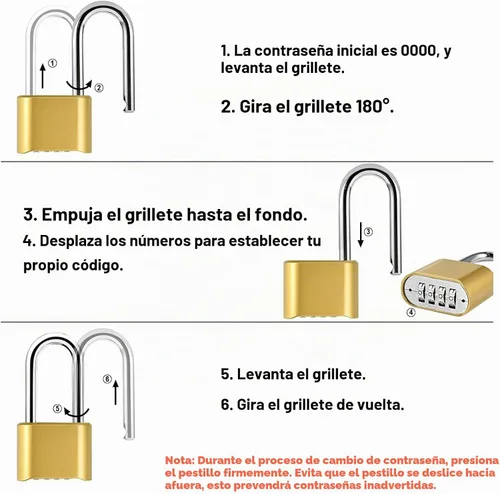 Vista 7 de Lockwise Candado de combinación resistente de 4 dígitos, paquete de 2