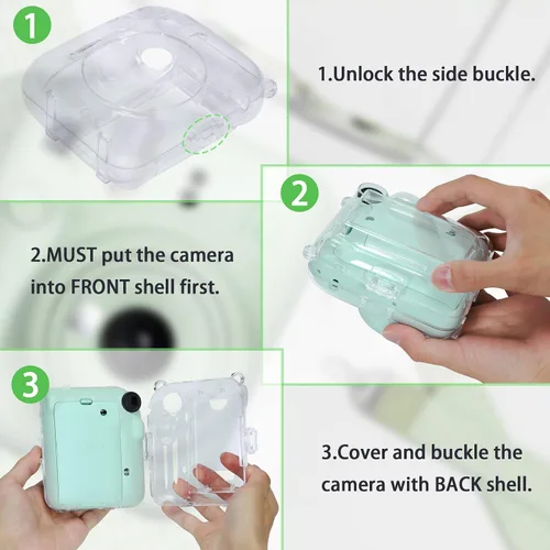 Vista 3 de Aenllosi - Funda para cámara Fujifilm Instax Mini 12, transparente