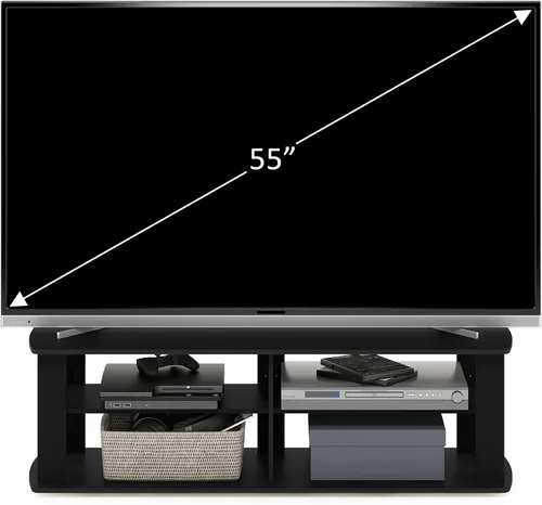 Vista 3 de Furinno 11191BK THE Centro de Entretenimiento Soporte para TV, Negro