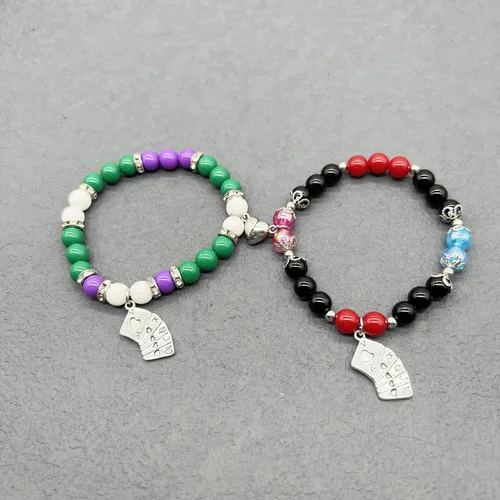 Vista 2 de Joker TS Beads Pulseras Fans Amistad para Parejas Araña Magnética a juego