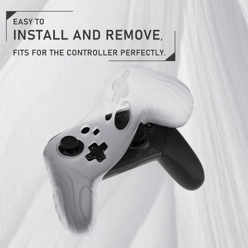 Vista 5 de playvital Samurai Edition - Funda protectora ergonómica de silicona para Nintendo Switch Pro, suave y antideslizante, protector de agarre