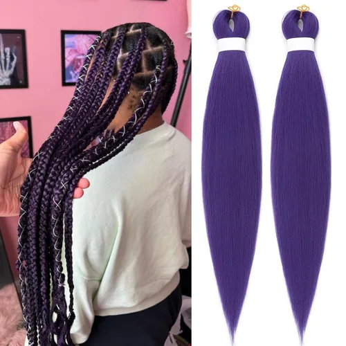 Vista 66 de Cabello trenzado para niños preestirado de 16 pulgadas, color negro para niños, trenzas sin nudos