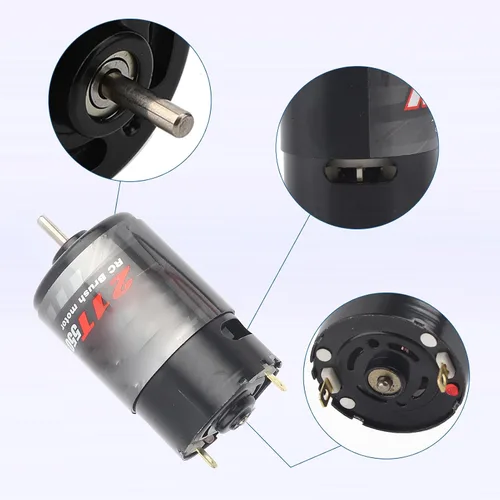 Vista 2 de VGEBY Motor cepillado, 12T/21T/29T/35T Vehículo de control remoto estándar 550, motor cepillado RC de alto bajo ruido, apto para vehículos RC