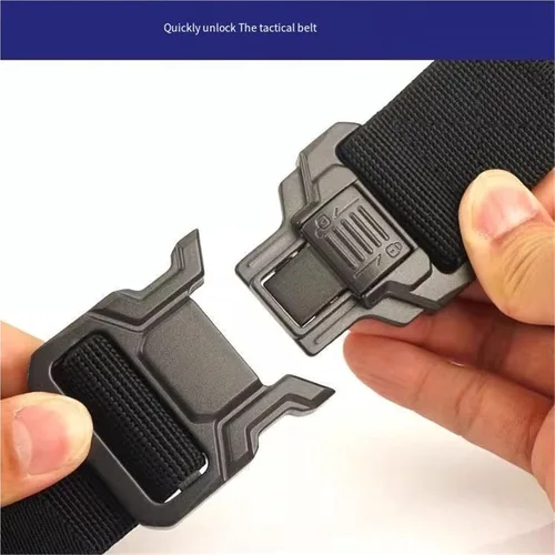 Vista 4 de 1.5 in nuevo doble liberación rápida aleación de aluminio hebilla nylon cinturón táctico hombres