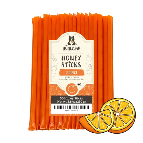Vista 9 de The Honey Jar Palitos de miel con sabor a mora, pajitas de miel pura para el té, café o un placer saludable, una cucharadita de miel saborizada por