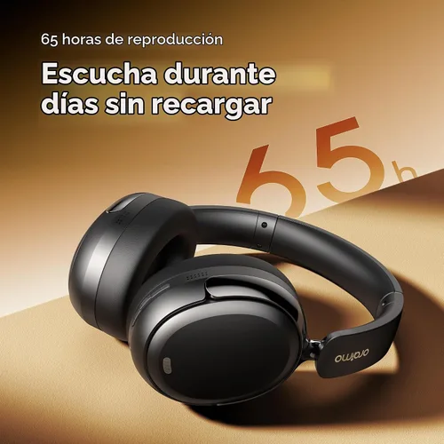 Vista 3 de Oraimo Auriculares inalámbricos con cancelación activa de ruido sobre la oreja Bluetooth, tiempo de reproducción de 65 horas, 3 modos
