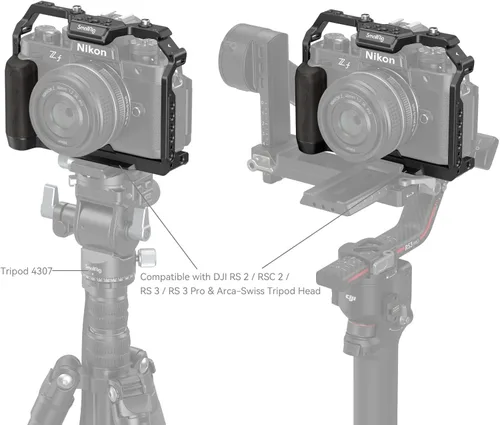 Vista 6 de SmallRig Zf - Jaula para cámara Nikon Z f, con agarre ergonómico de ébano, placa de liberación rápida integrada para Arca para encender rápidamente