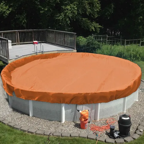 Vista 22 de TANG Cubiertas redondas de 10 pies para piscina de 6 pies para tanque redondo sobre el suelo, cubiertas de piscina de hojas de invierno