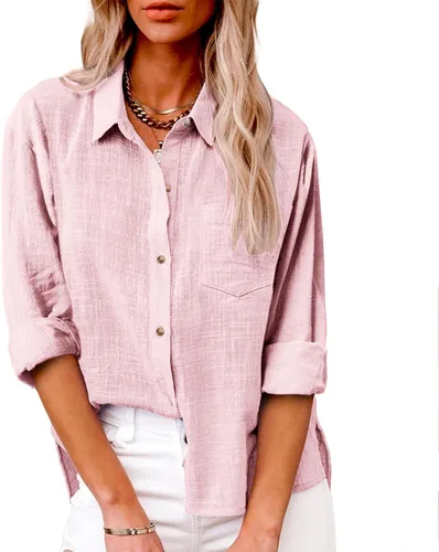 Vista 128 de SMIDOW Camisa de algodón y lino con botones para mujer