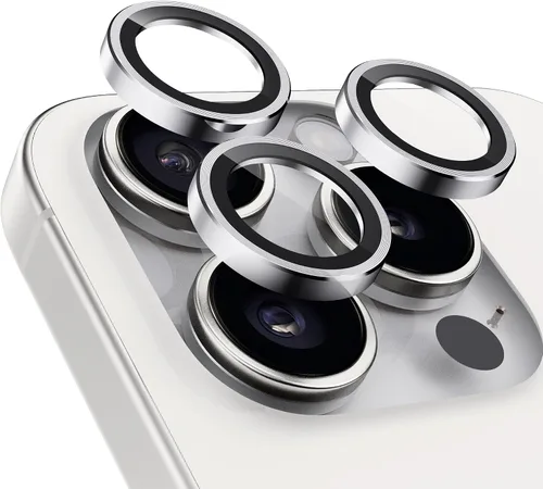 Vista 21 de UARMOR - Protector de lente de cámara compatible con iPhone 17, 16 y 16 Plus: vidrio templado 9H y cubierta de aluminio, transparente HD, kit