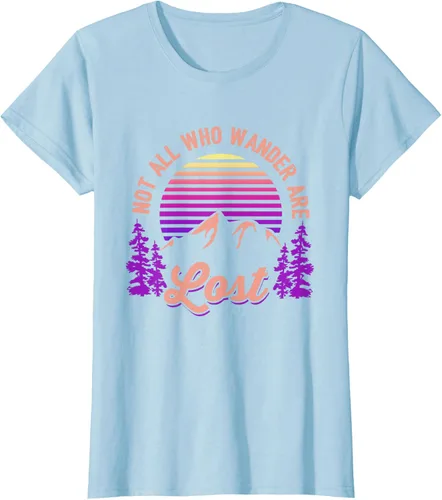 Vista 23 de Not All Who Wander Are Lost Vintage Mountains - Camiseta de senderismo, Negro, S