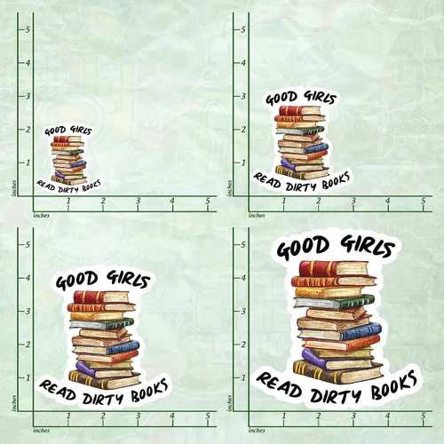 Vista 6 de 314PI Calcomanías de libros sucios con texto en inglés "Good Girls Read Dirty", calcomanías de Kindle, calcomanías divertidas, calcomanías de libros