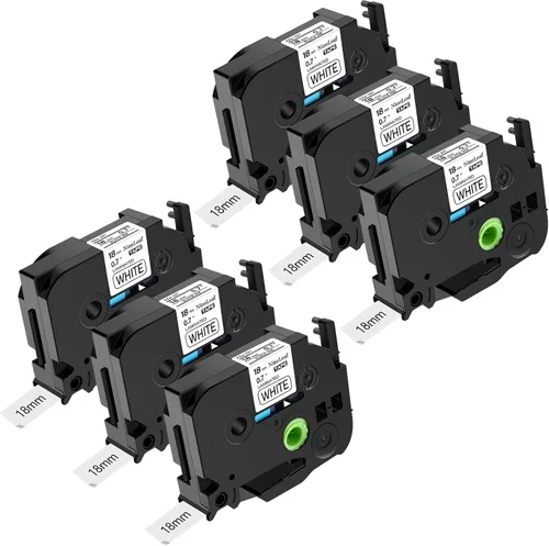 Vista 20 de NineLeaf Paquete de 6 cintas de etiquetas compatibles con Brother TZ TZe TZe-531 TZe531 TZ-531 TZ531 0.472 in 1/2 pulgadas, negro sobre azul