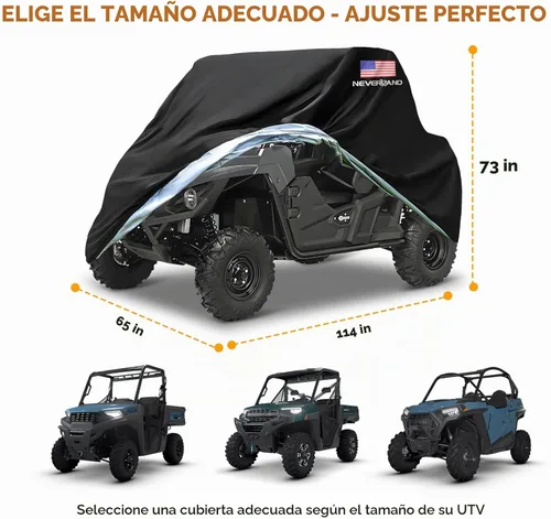 Vista 2 de NEVERLAND Fundas UTV de 2 plazas, lado a lado, impermeable, para exteriores, con bandera estadounidense, compatible con Polaris Ranger RZR Can-Am