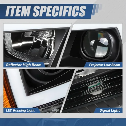 Vista 4 de Auto Dynasty Conjunto de faros delanteros de proyector LED 3D DRL compatible con Dodge Charger 2011, 2012, 2013, 2014, lado del conductor