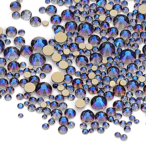 Vista 7 de Dowarm 2650 unidades de pegamento de diamantes de imitación de cristal con parte trasera plana, 6 tamaños de 0.059 in, 0.079 in, 0.110 in, 0.189 in