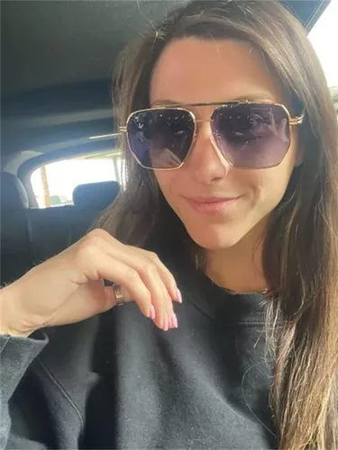 Vista 2 de ADE WU Lentes de sol polarizados cuadrados de gran tamaño retro para mujeres y hombres, lentes de sol clásicos vintage con marco de metal