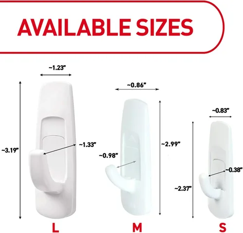 Vista 2 de 3M, ganchos comando medianos, color blanco, 17001-MPES